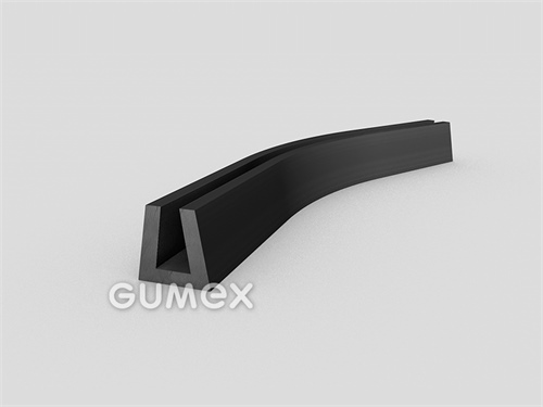 Gumový profil tvaru "U", 20x20/10mm, 70°ShA, EPDM, -40°C/+100°C, čierny